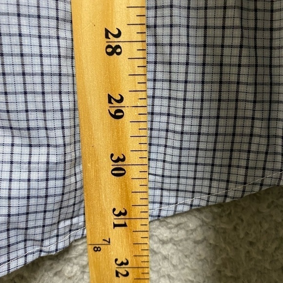 Men's Plaid Standard Fit Non Iron Blue Long Sleeve Button Down Shirt XL  New - Picture 9 of 10